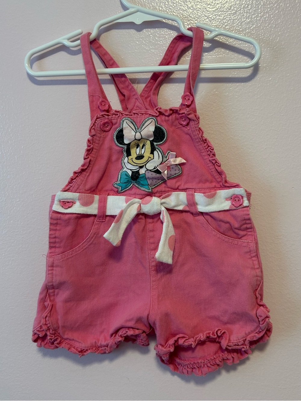 Vintage Y2K 2000s Disney Minnie Mouse Shortalls Sz 3t